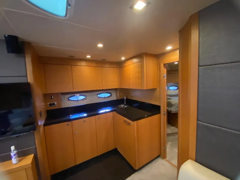 Slide: The Image of Interior of 2014 Sunseeker 48 Portofino XPS yacht with modern kitchen design. - 39