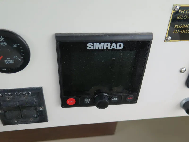 Slide: The Image of Simrad display on 1988 Blackman 26 Billfisher boat dashboard. - 20