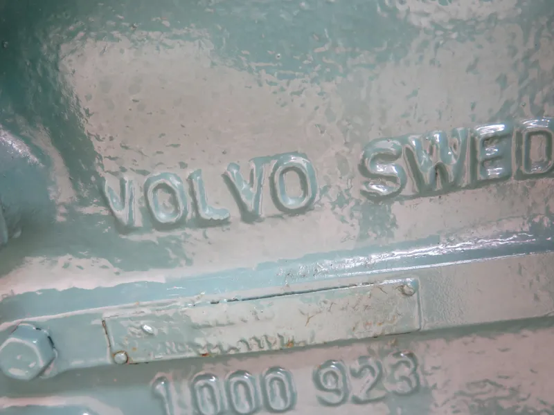 Slide: The Image of Close-up of Volvo engine part on 1988 Blackman 26 Billfisher boat. - 25