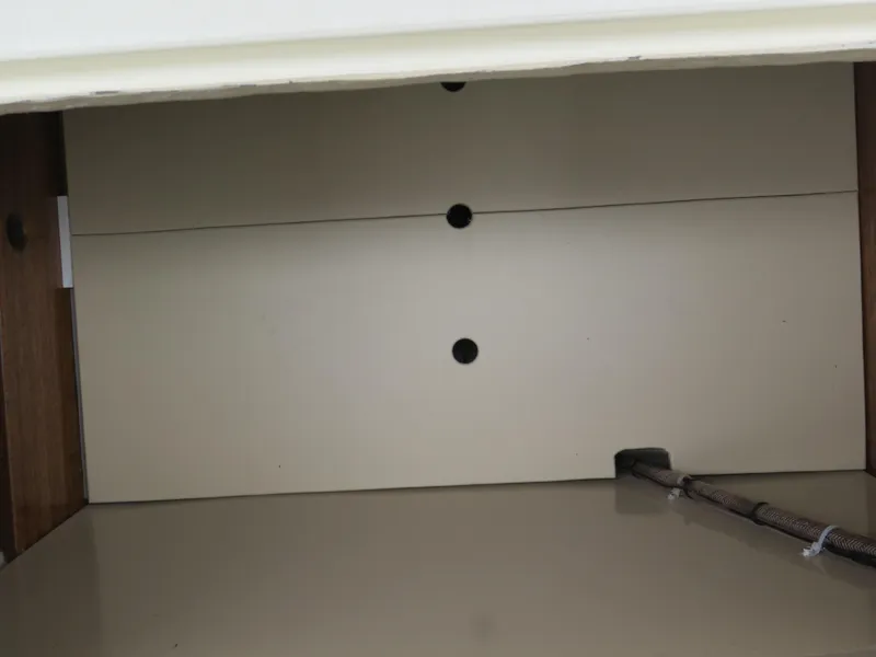 Slide: The Image of Interior view of 1988 Blackman 26 Billfisher boat storage compartment. - 27