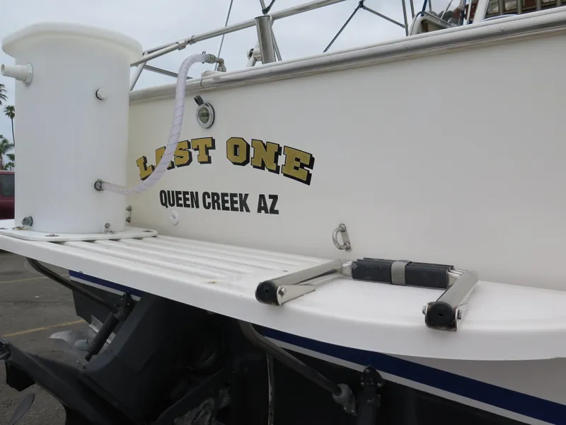 Slide: The Image of 1988 Blackman 26 Billfisher boat, "Last One," Queen Creek AZ, rear view. - 6