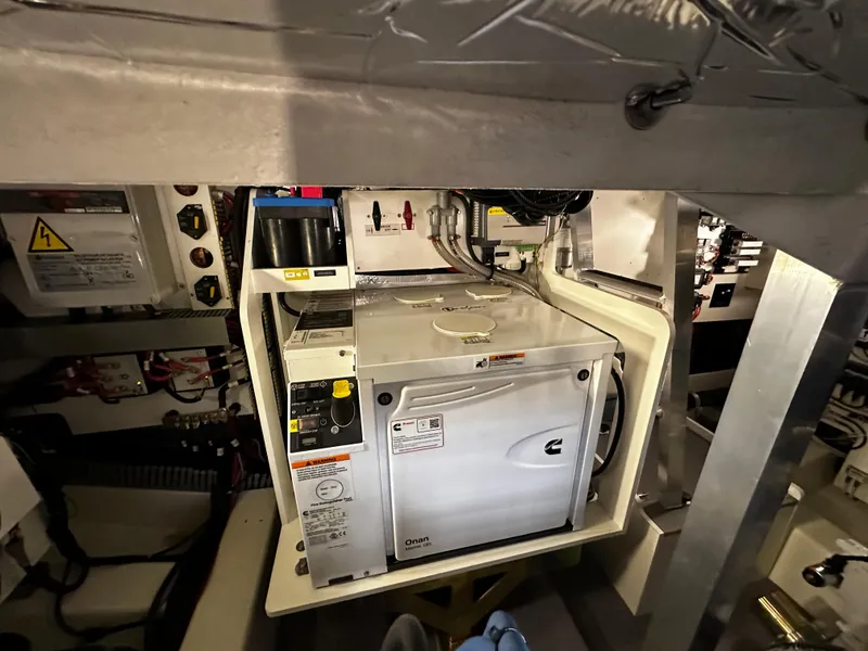 Slide: The Image of Engine room of 2020 Prestige 420S yacht with Cummins generator. - 44