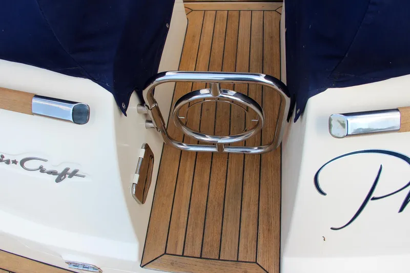 Slide: The Image of 2017 Chris-Craft Launch 36 boat with teak deck and stainless steel details. - 18