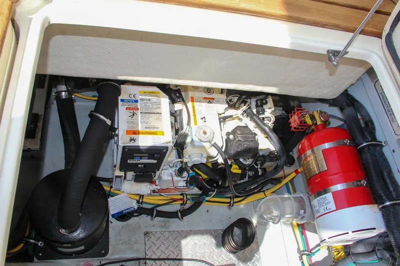 Slide: The Image of Engine compartment of a 2017 Chris-Craft Launch 36 boat. - 32