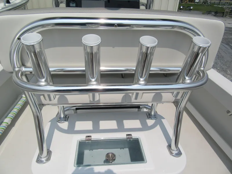 Slide: The Image of 2024 Parker 2100 Special Edition boat rod holders and livewell. - 3