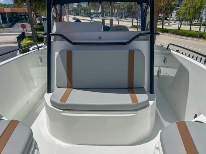 Slide: The Image of 2024 Beneteau Flyer 8 SPACEdeck boat interior with seating and modern design. - 5