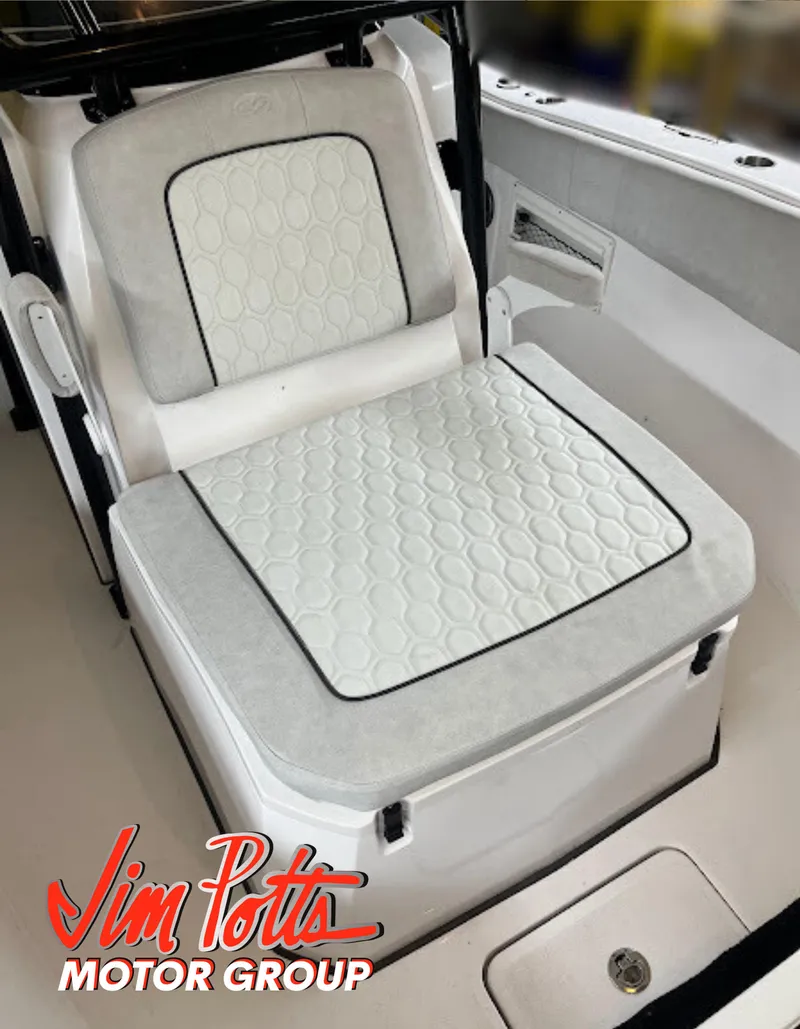 Slide: The Image of 2023 Sea Fox 268 Commander boat seat, Jim Potts Motor Group logo - 47