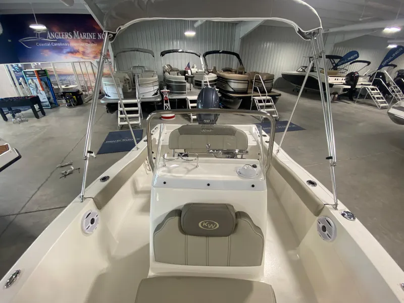 Slide: The Image of 2024 Key West 179 FS boat interior at Anglers Marine showroom. - 17