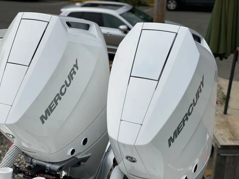 Slide: The Image of 2024 Cape Horn 34 XS with twin Mercury outboard engines. - 6