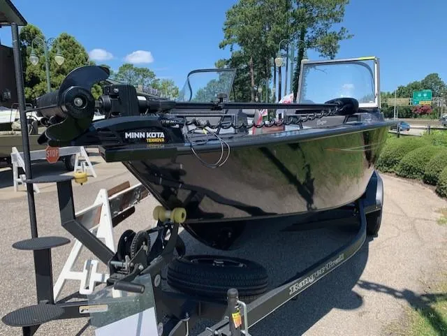 Slide: The Image of 2023 Ranger VX1888 WT boat with Minn Kota trolling motor on trailer. - 6