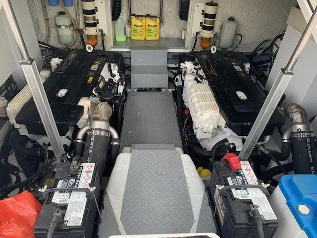 Slide: The Image of Engine room of a 2015 Regal 42 Sport Coupe yacht. - 28