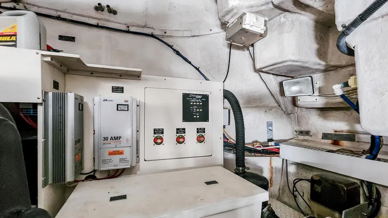 Slide: The Image of Electrical control panel in the engine room of a 2007 Cruisers Yachts 520 Express. - 20