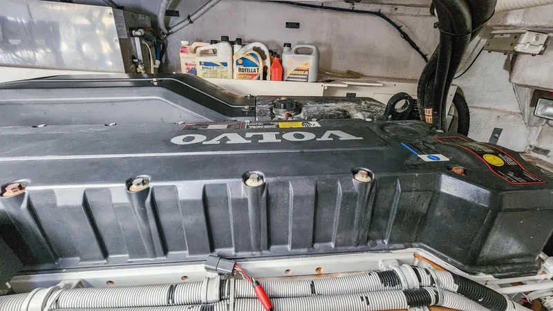 Slide: The Image of Engine compartment of a 2007 Cruisers Yachts 520 Express with Volvo engine. - 25
