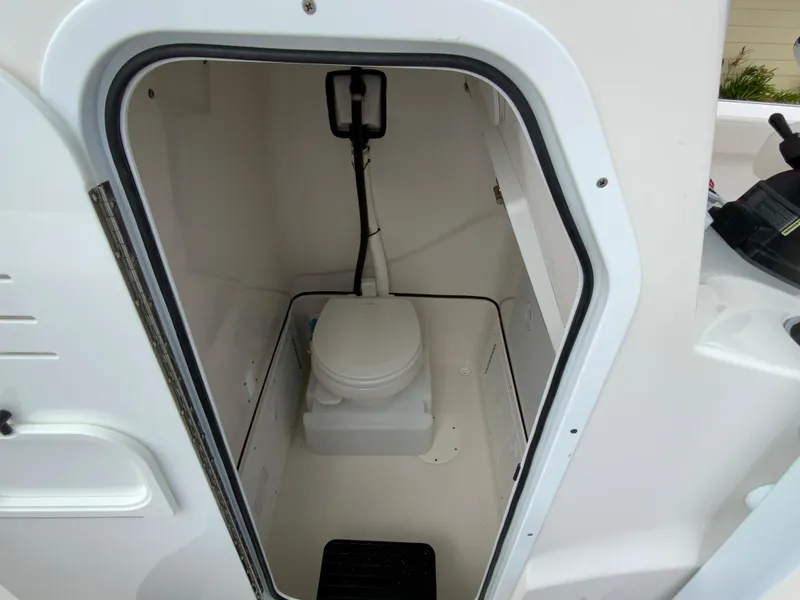 Slide: The Image of 2021 Blue Wave 2800 Makaira boat interior toilet compartment. - 14