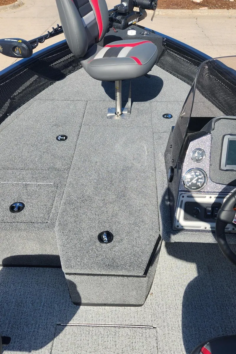 Slide: The Image of 2023 Ranger VS1782SC Angler boat interior with seating and control panel. - 5