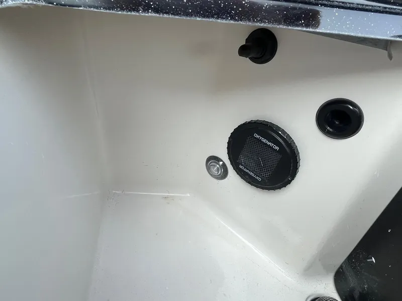 Slide: The Image of 2024 Ranger Z519 boat interior with speaker and control panel. - 14