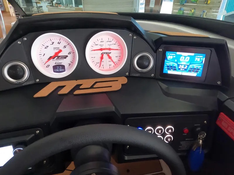 Slide: The Image of Dashboard of 2023 MB B52 Alpha boat with gauges and digital display. - 17