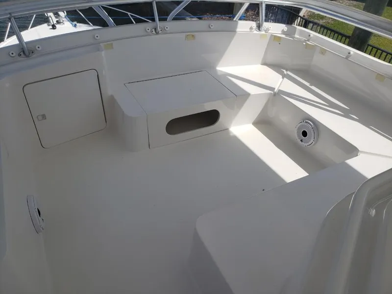 Slide: The Image of Spacious deck area of a 2000 Bertram 510 Convertible boat. - 4