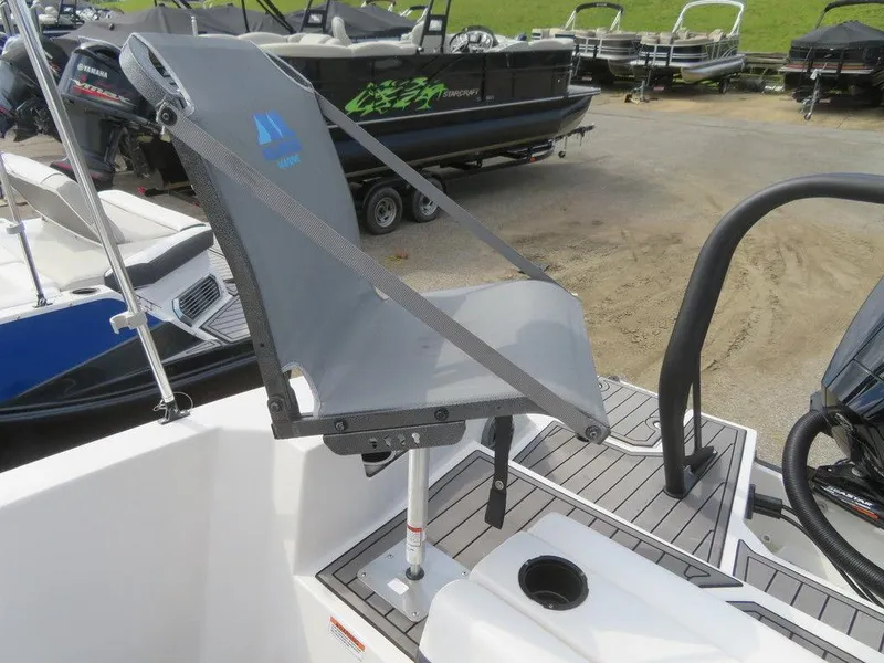 Slide: The Image of 2022 Starcraft 231 OB boat seat and deck area. - 21