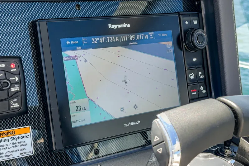 Slide: The Image of Raymarine navigation system on 2017 Cruisers Yachts 390 Express Coupe. - 41