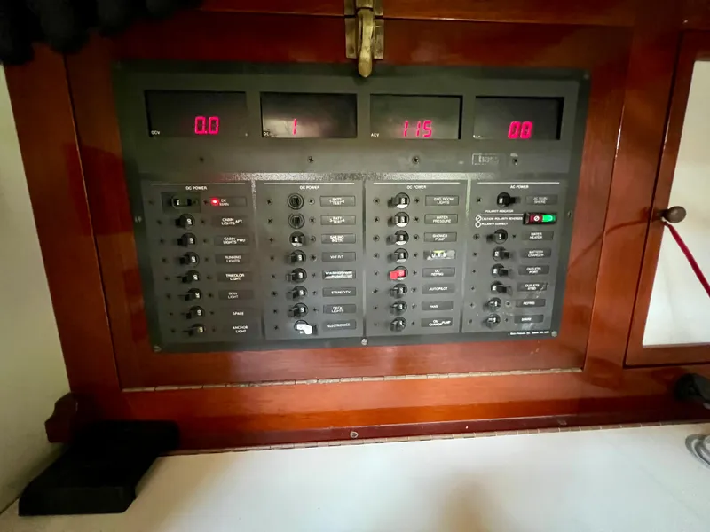 Slide: The Image of Electrical control panel on a 1986 Cherubini 44 sailboat. - 49