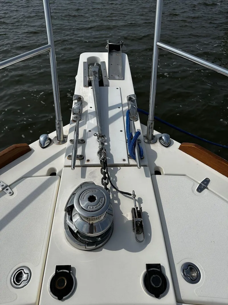 Slide: The Image of Bow of 2008 Sabre 42 Hard Top Express with anchor and winch system. - 11
