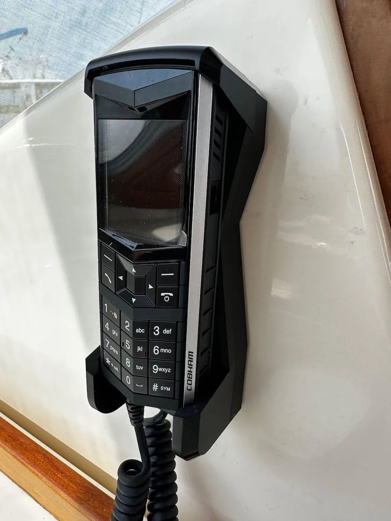 Slide: The Image of Wall-mounted marine communication device on a 2008 Sabre 42 Hard Top Express yacht. - 23