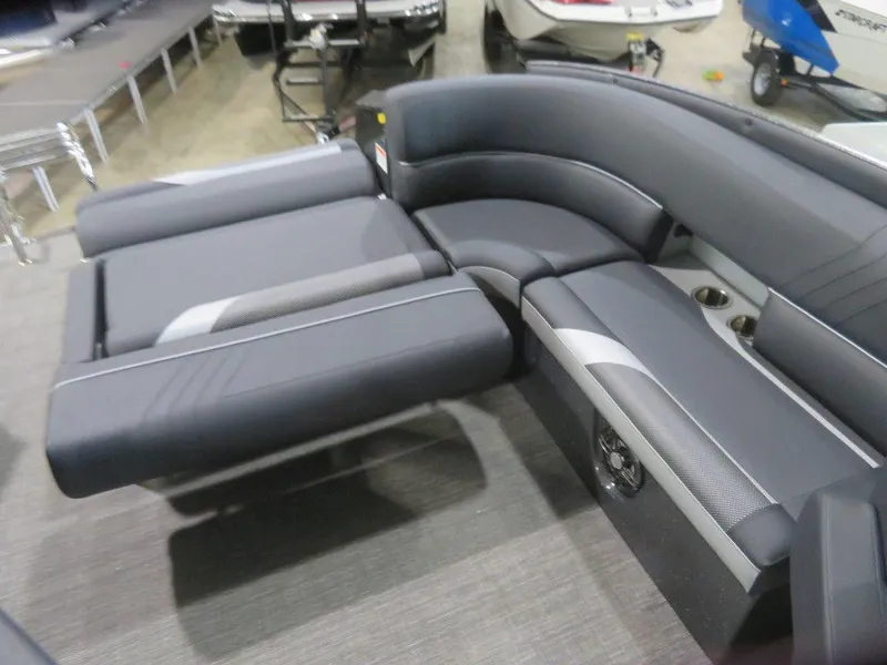 Slide: The Image of 2023 Crest Caribbean RS 250 SLS CP3 boat interior with luxurious seating. - 10