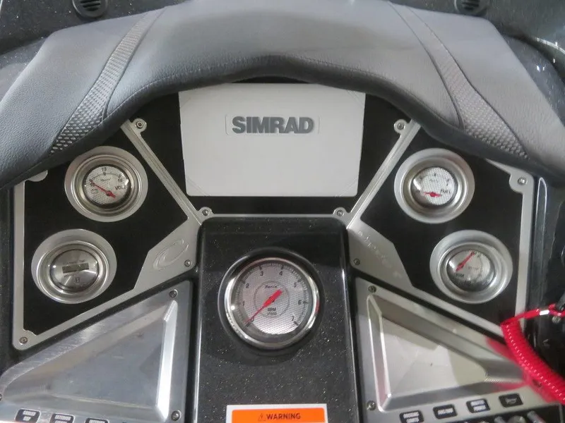 Slide: The Image of Dashboard of 2023 Crest Caribbean RS 250 SLS CP3 boat with Simrad display. - 22