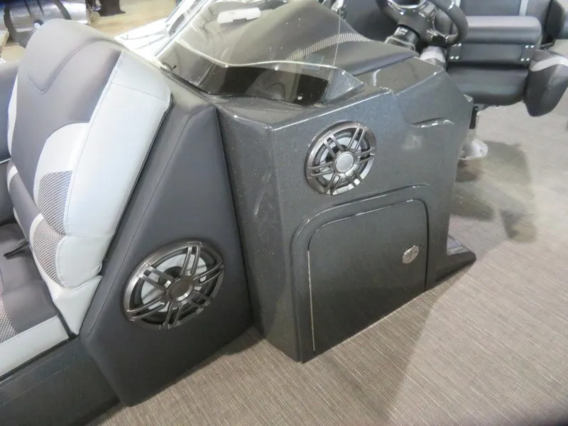 Slide: The Image of 2023 Crest Caribbean RS 250 SLS CP3 boat interior with premium audio system. - 6