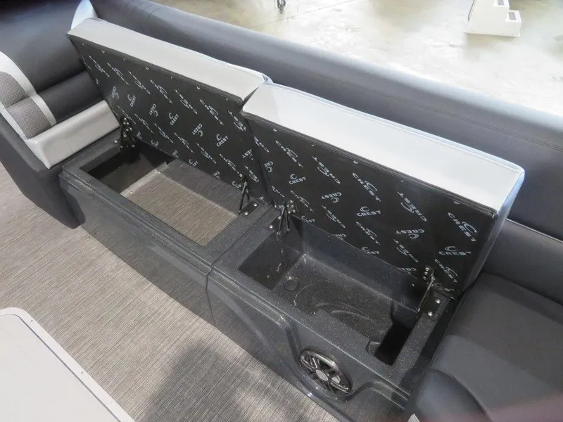 Slide: The Image of 2023 Crest Caribbean RS 250 SLS CP3 boat storage compartments. - 7
