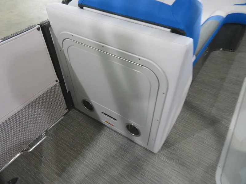 Slide: The Image of 2023 Crest Caribbean RS 230 SLC CP3 interior seating and storage compartment. - 19