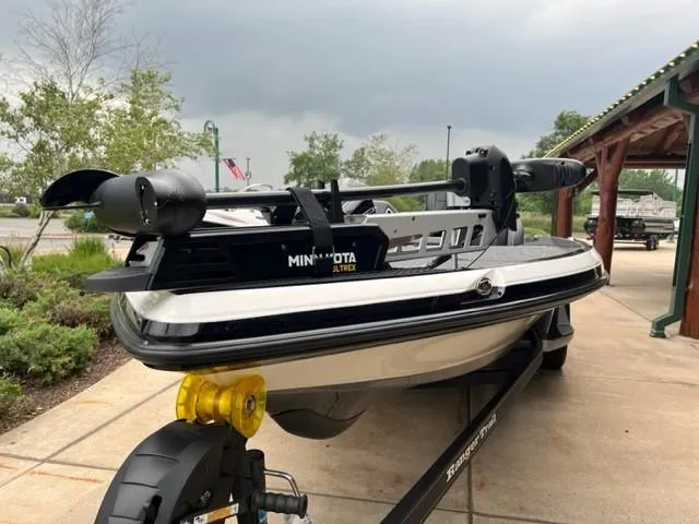 Slide: The Image of 2023 Ranger Z521R boat on trailer with Minn Kota Ultrex motor. - 2