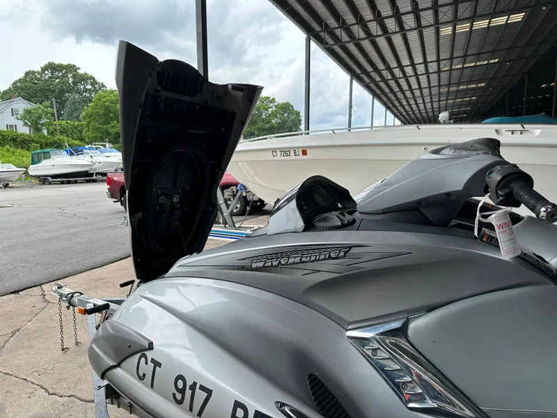Slide: The Image of 2009 Yamaha WaveRunner FX Cruiser H/O in a boatyard, rear compartment open. - 9