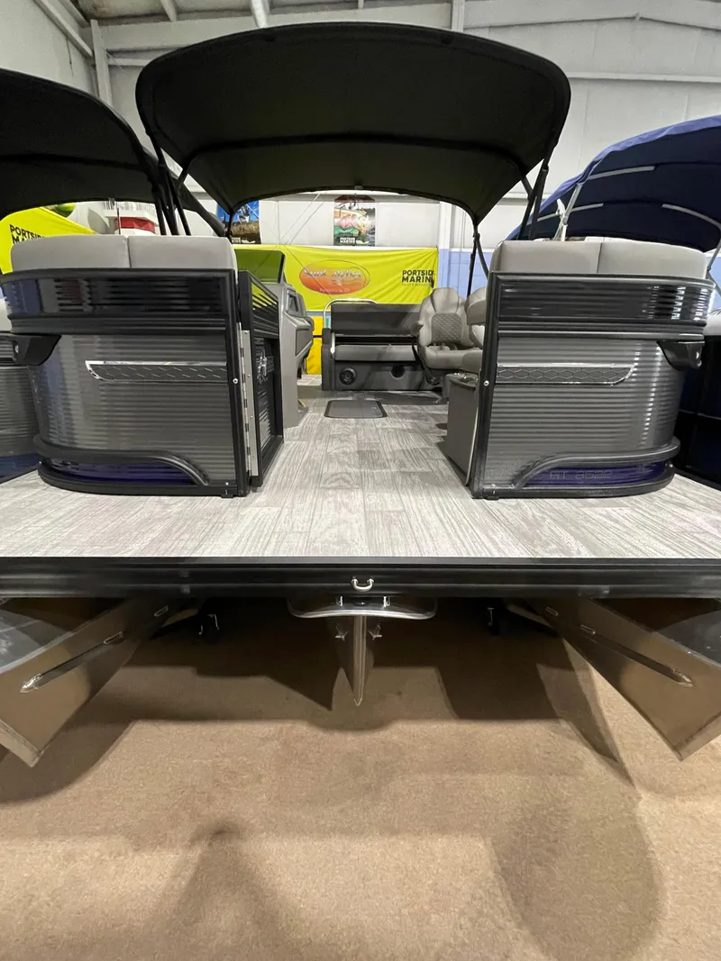 The Image of 2023 Apex Marine M 22 pontoon boat with spacious seating and canopy. - 0