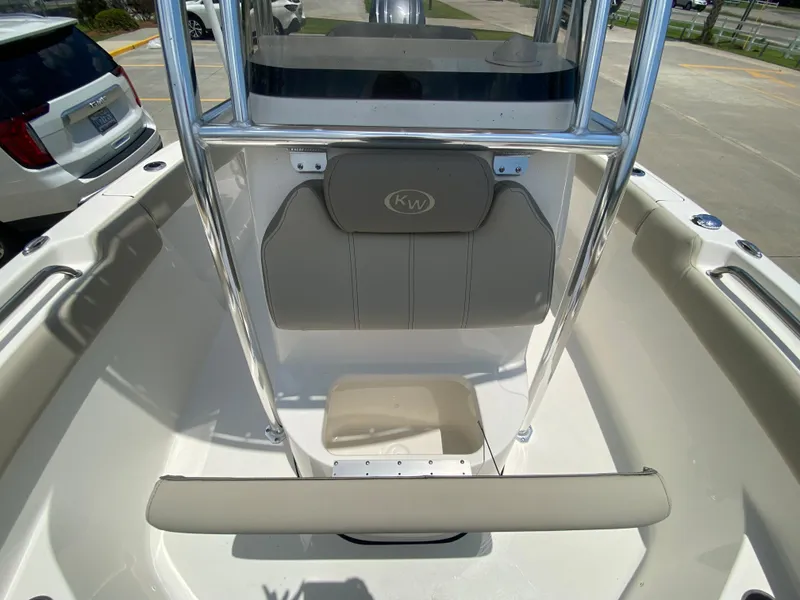 Slide: The Image of 2024 Key West 203 FS boat interior with seating and console. - 25