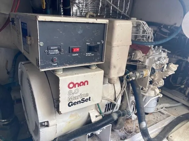 Slide: The Image of Onan 8.0 Marine GenSet in 1998 Ocean Yachts 45 Super Sport engine room. - 18
