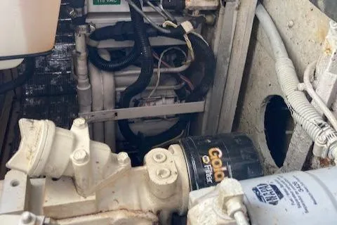 Slide: The Image of Engine compartment of a 1998 Ocean Yachts 45 Super Sport boat. - 25