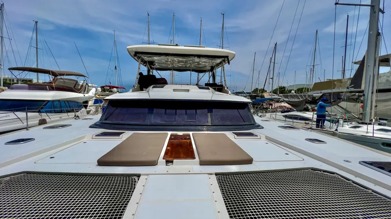 Slide: The Image of 2017 Fountaine Pajot Ipanema 58 Power Catamaran docked at marina. - 14