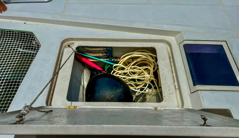 Slide: The Image of Storage compartment on a 2017 Fountaine Pajot Ipanema 58 Power Catamaran. - 22