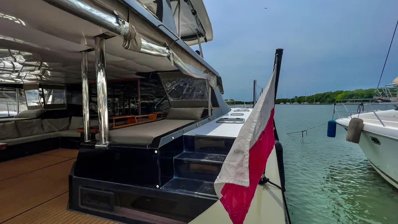 Slide: The Image of 2017 Fountaine Pajot Ipanema 58 Power Catamaran docked at marina. - 33