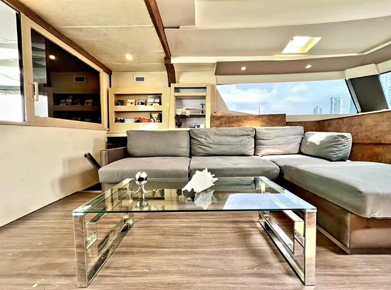 Slide: The Image of Luxurious interior of 2017 Fountaine Pajot Ipanema 58 Power Catamaran with modern furnishings. - 49