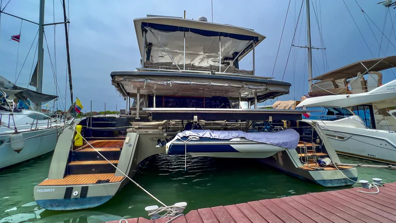 Slide: The Image of 2017 Fountaine Pajot Ipanema 58 Power Catamaran docked at marina. - 7