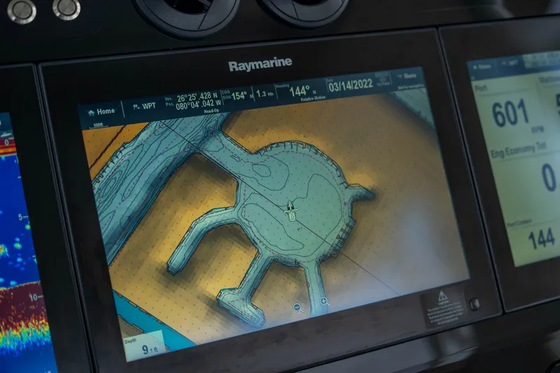 Slide: The Image of Raymarine navigation display on 2016 Boston Whaler 420 Outrage boat. - 32