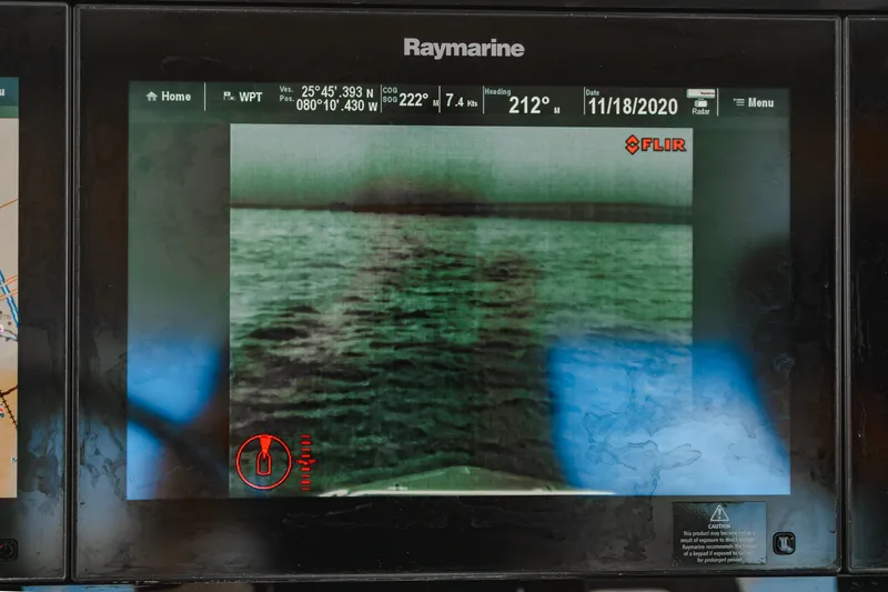 Slide: The Image of Raymarine display on 2016 Boston Whaler 420 Outrage showing FLIR thermal ocean view. - 33