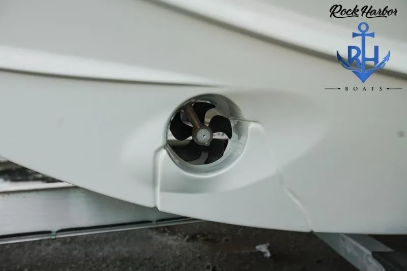 Slide: The Image of Close-up of 2022 Beneteau Flyer 8 SUNdeck boat propeller. - 16