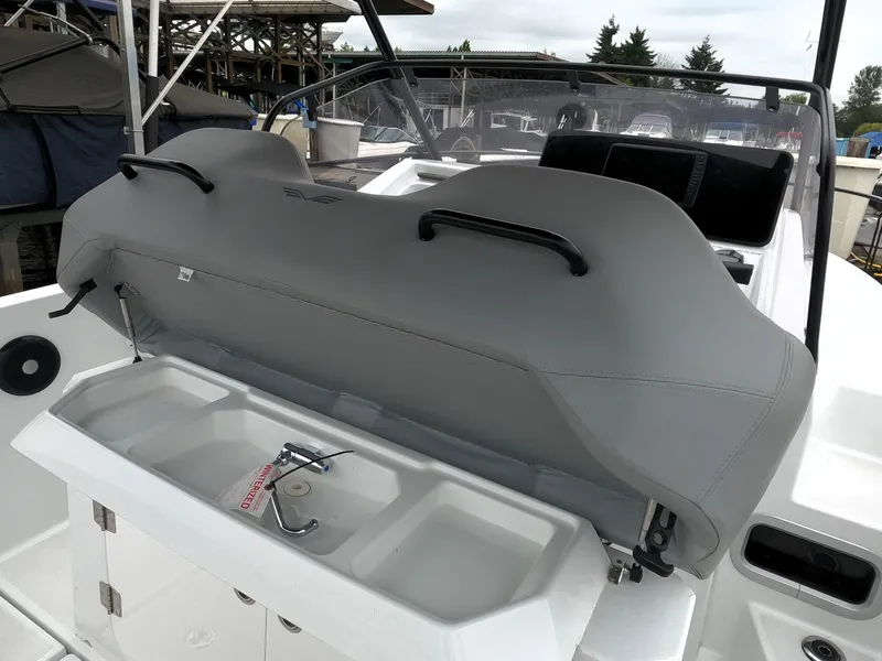 Slide: The Image of 2022 Beneteau Flyer 8 SUNdeck boat interior with seating and sink. - 31