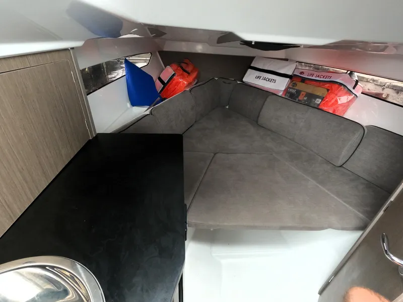 Slide: The Image of Interior cabin of 2022 Beneteau Flyer 8 SUNdeck with seating and safety equipment. - 36