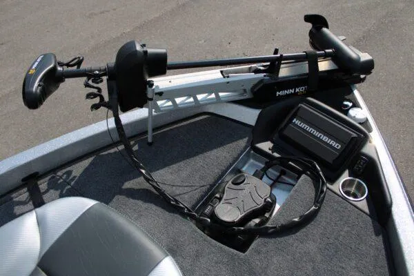 Slide: The Image of 2024 Phoenix 818 boat with Minn Kota trolling motor and Humminbird fish finder. - 6