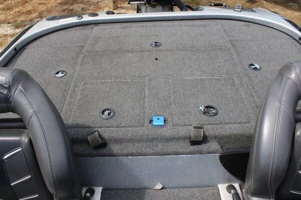 Slide: The Image of 2017 Nitro Z20 boat deck with storage compartments and seating. - 8